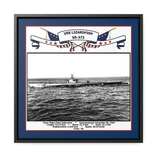 USS Lizardfish SS-373 Navy Floating Frame Photo Front View
