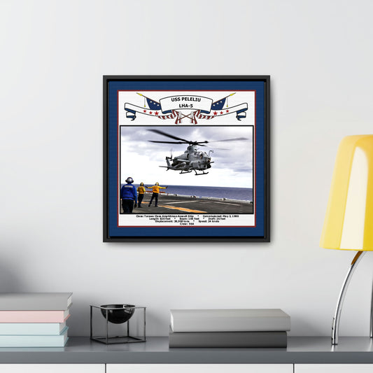 USS Peleliu LHA-5 Navy Floating Frame Photo Desk View