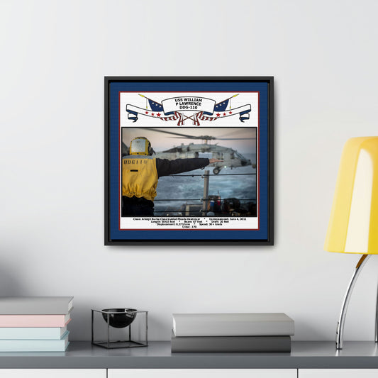 USS William P Lawrence DDG-110 Navy Floating Frame Photo Desk View