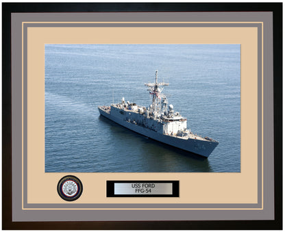 USS FORD FFG-54 Framed Navy Ship Photo Grey
