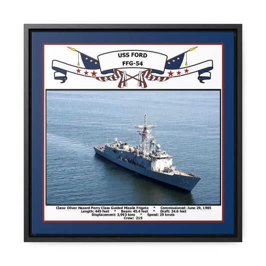 USS Ford FFG-54 Navy Floating Frame Photo Front View