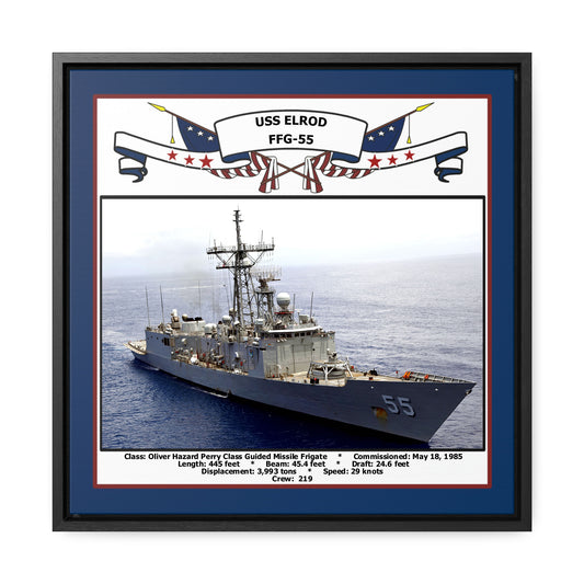 USS Elrod FFG-55 Navy Floating Frame Photo Front View