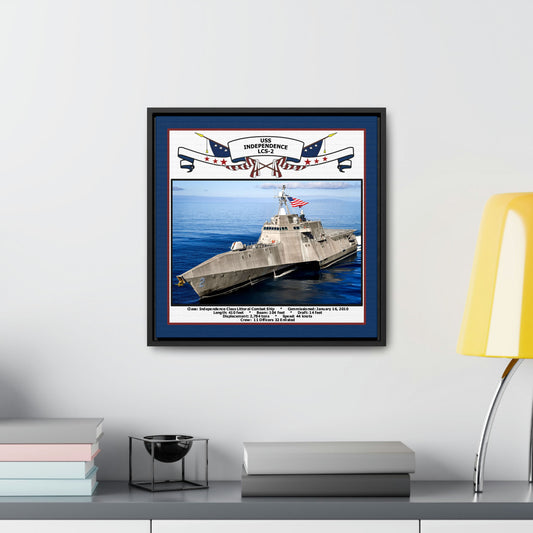 USS Independence LCS-2 Navy Floating Frame Photo Desk View