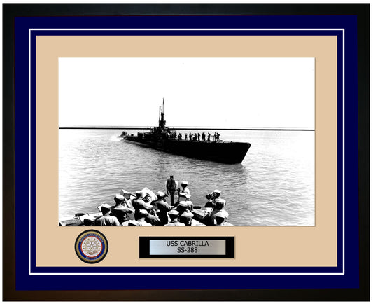 USS Cabrilla SS-288 Framed Navy Ship Photo Blue