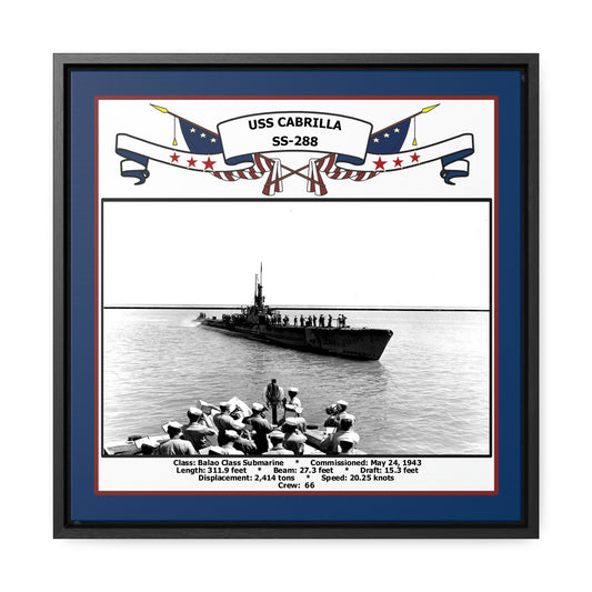 USS Cabrilla SS-288 Navy Floating Frame Photo Front View