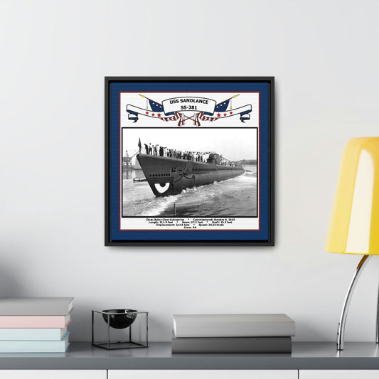 USS Sand Lance SS-381 Navy Floating Frame Photo Desk View