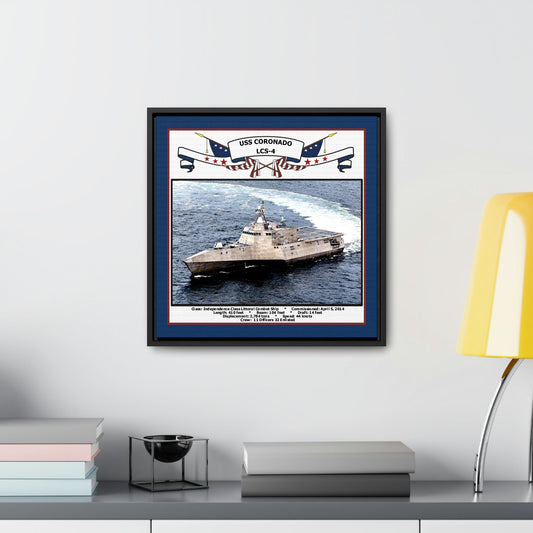 USS Coronado LCS-4 Navy Floating Frame Photo Desk View