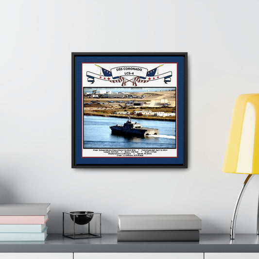 USS Coronado LCS-4 Navy Floating Frame Photo Desk View