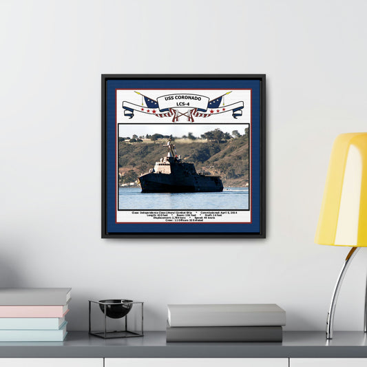 USS Coronado LCS-4 Navy Floating Frame Photo Desk View