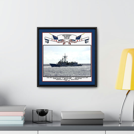 USS Rodney M Davis FFG-60 Navy Floating Frame Photo Desk View