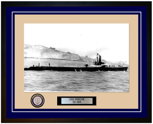 USS Parche SS-384 Framed Navy Ship Photo Blue