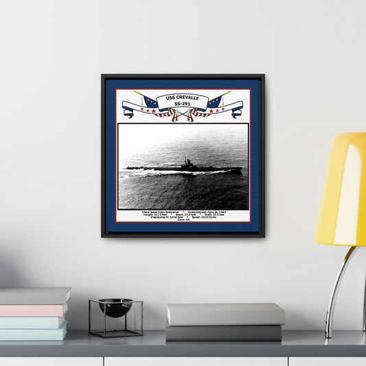 USS Crevalle SS-291 Navy Floating Frame Photo Desk View