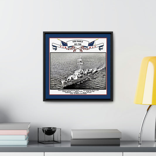 USS Parle DE-708 Navy Floating Frame Photo Desk View