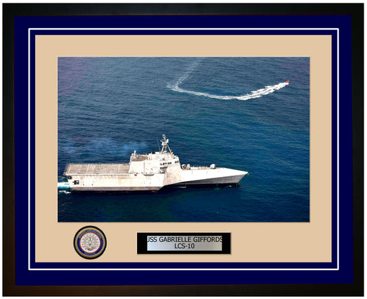 USS Gabrielle Giffords LCS-10 Framed Navy Ship Photo Blue