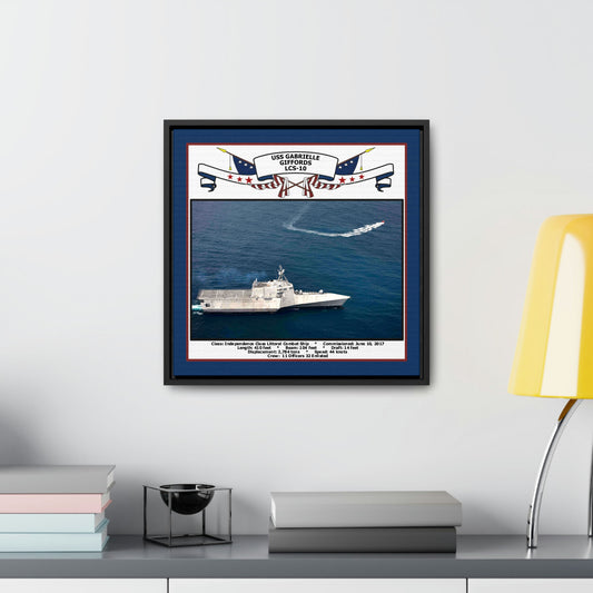 USS Gabrielle Giffords LCS-10 Navy Floating Frame Photo Desk View