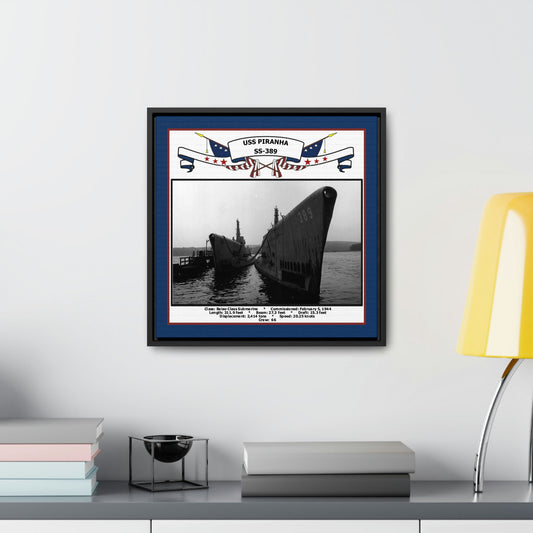 USS Piranha SS-389 Navy Floating Frame Photo Desk View