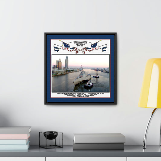 USS Gabrielle Giffords LCS-10 Navy Floating Frame Photo Desk View