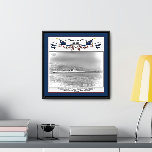 USS Plaice SS-390 Navy Floating Frame Photo Desk View