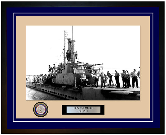 USS Crevalle SS-291 Framed Navy Ship Photo Blue