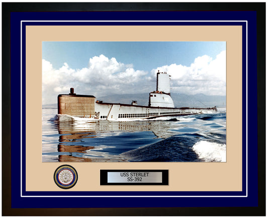 USS Sterlet SS-392 Framed Navy Ship Photo Blue