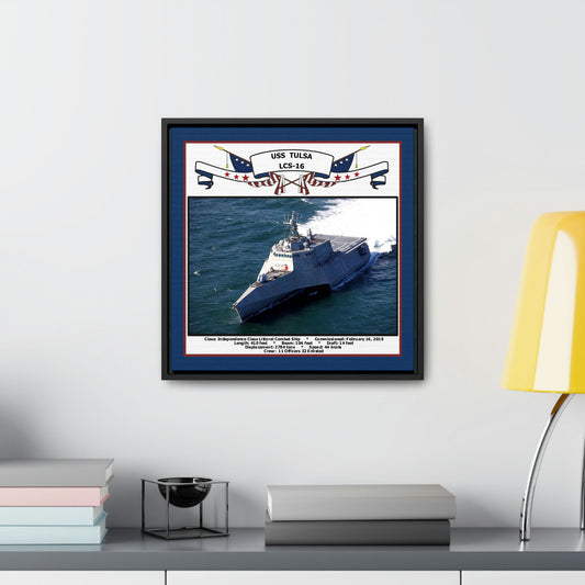 USS Tulsa LCS-16 Navy Floating Frame Photo Desk View