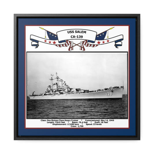 USS Salem CA-139 Navy Floating Frame Photo Front View