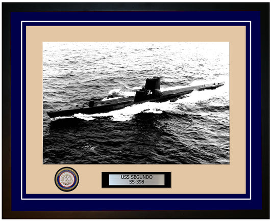 USS Segundo SS-398 Framed Navy Ship Photo Blue