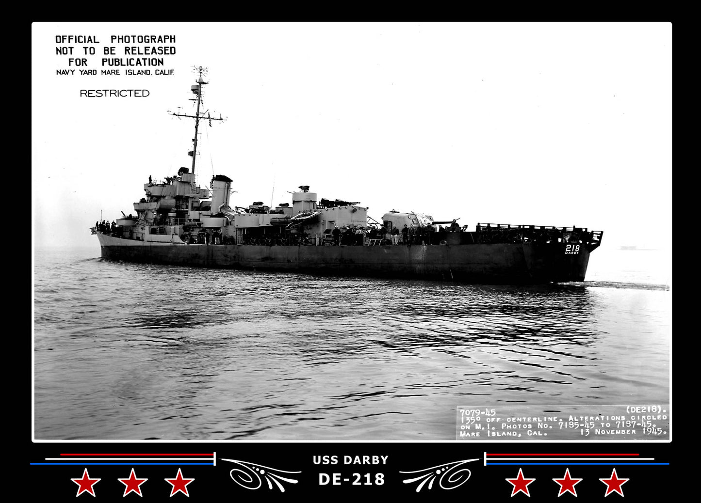 USS Darby DE-218 Canvas Photo Print