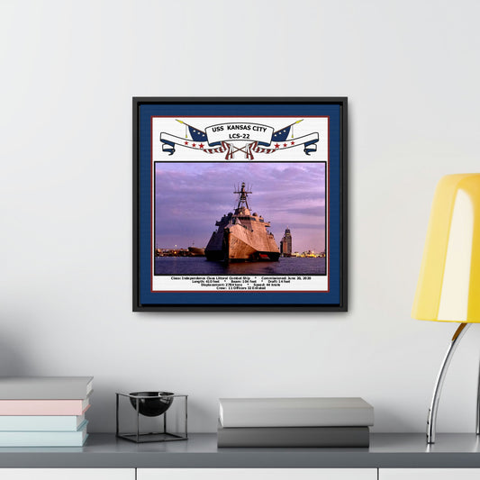 USS Kansas City LCS-22 Navy Floating Frame Photo Desk View