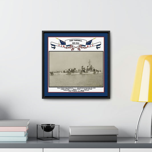 USS Yarnall DD-541 Navy Floating Frame Photo Desk View