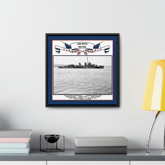 USS Boyd DD-544 Navy Floating Frame Photo Desk View