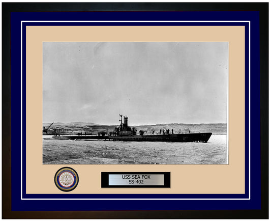 USS Sea Fox SS-402 Framed Navy Ship Photo Blue