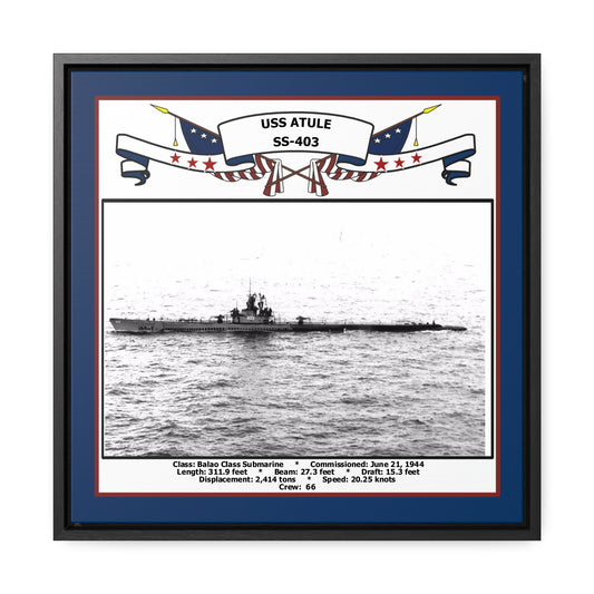USS Atule SS-403 Navy Floating Frame Photo Front View