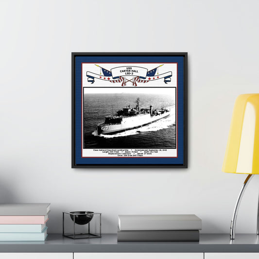 USS Carter Hall LSD-3 Navy Floating Frame Photo Desk View