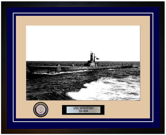 USS Spikefish SS-404 Framed Navy Ship Photo Blue