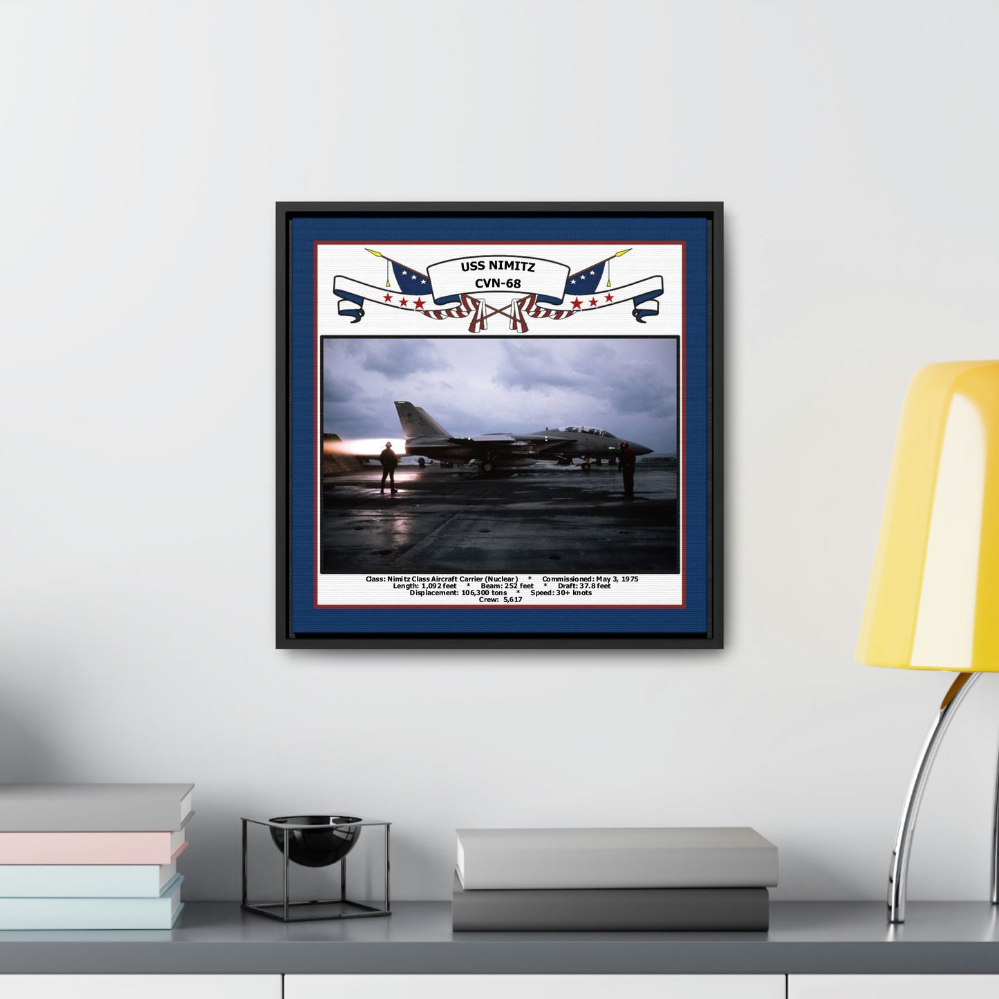 USS Nimitz CVN-68 Navy Floating Frame Photo Desk View