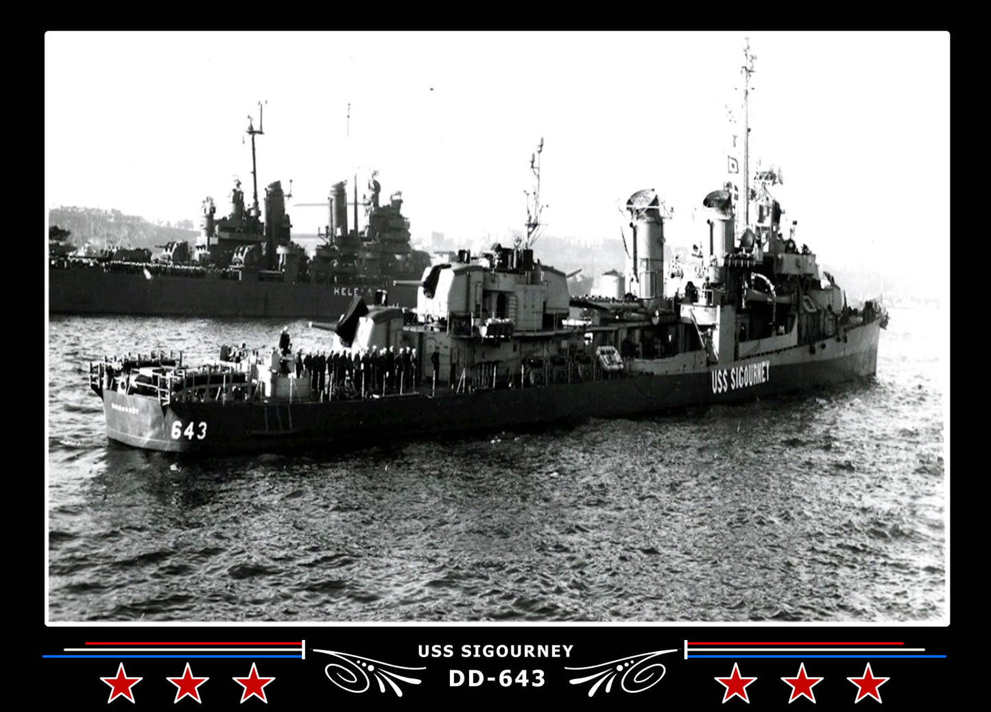 USS Sigourney DD-643 Canvas Photo Print