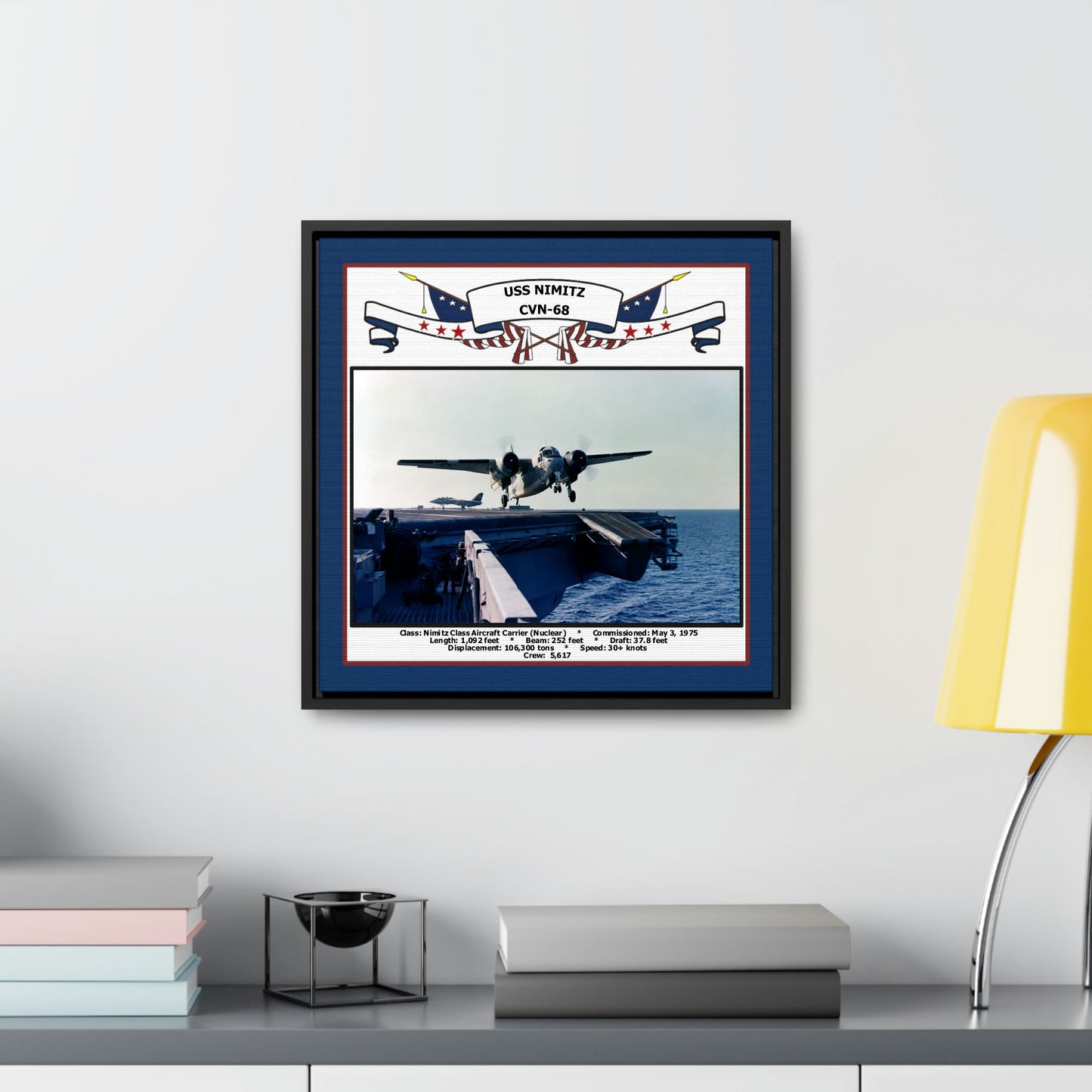 USS Nimitz CVN-68 Navy Floating Frame Photo Desk View