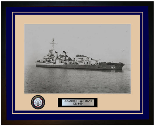 USS ALBERT W. GRANT DD-649 Framed Navy Ship Photo Blue