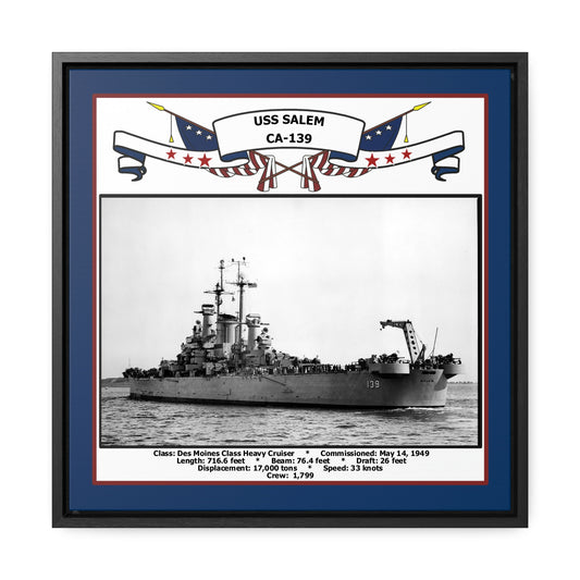 USS Salem CA-139 Navy Floating Frame Photo Front View