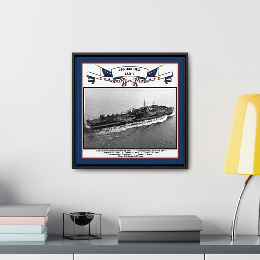 USS Oak Hill LSD-7 Navy Floating Frame Photo Desk View
