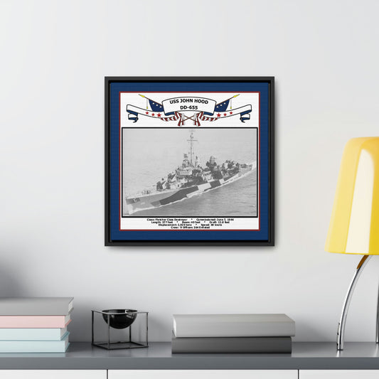 USS John Hood DD-655 Navy Floating Frame Photo Desk View