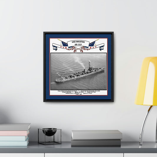 USS Brister DE-327 Navy Floating Frame Photo Desk View