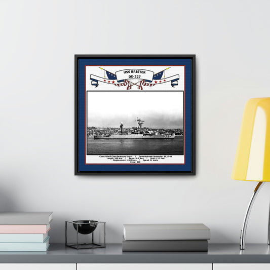 USS Brister DE-327 Navy Floating Frame Photo Desk View