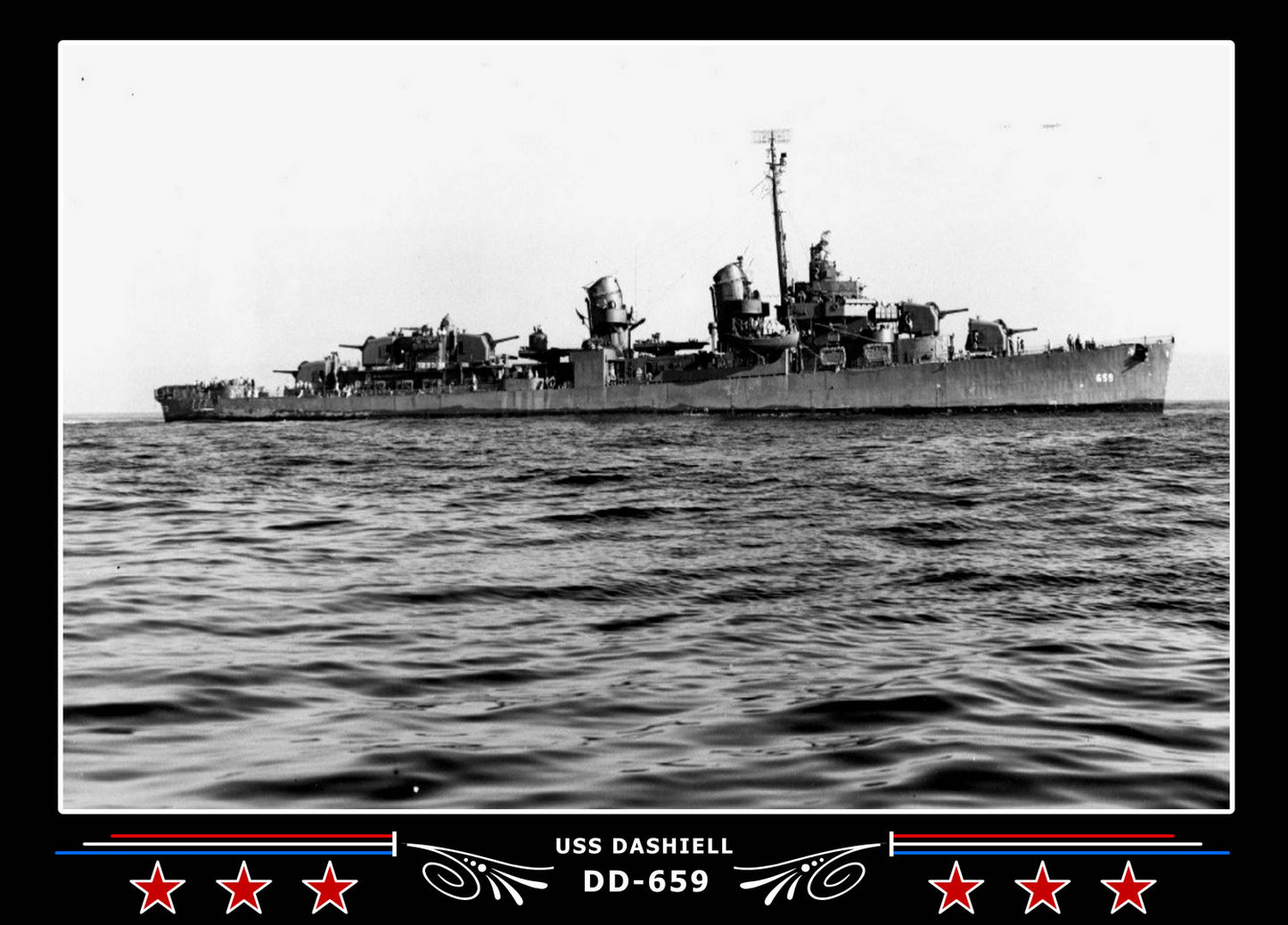 USS Dashiell DD-659 Canvas Photo Print