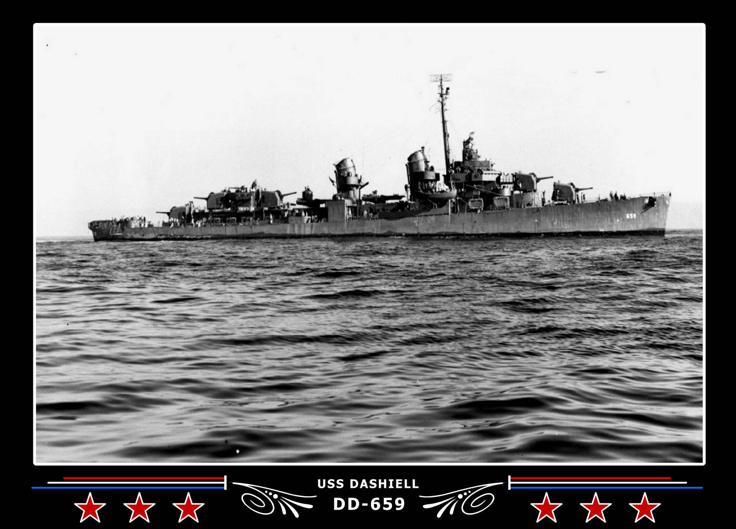 USS Dashiell DD-659 Canvas Photo Print