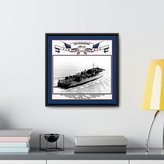 USS Rushmore LSD-14 Navy Floating Frame Photo Desk View