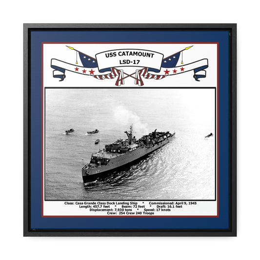 USS Catamount LSD-17 Navy Floating Frame Photo Front View