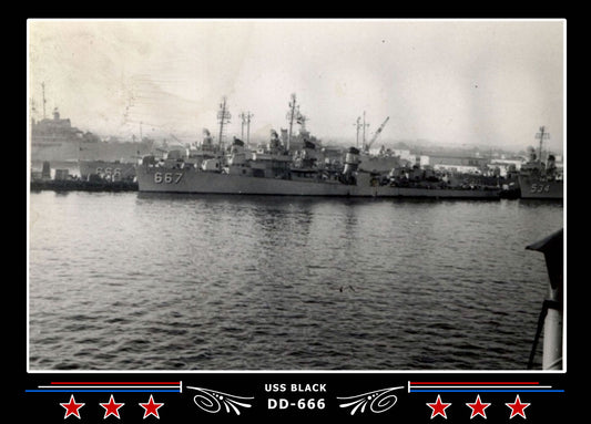 USS Black DD-666 Canvas Photo Print