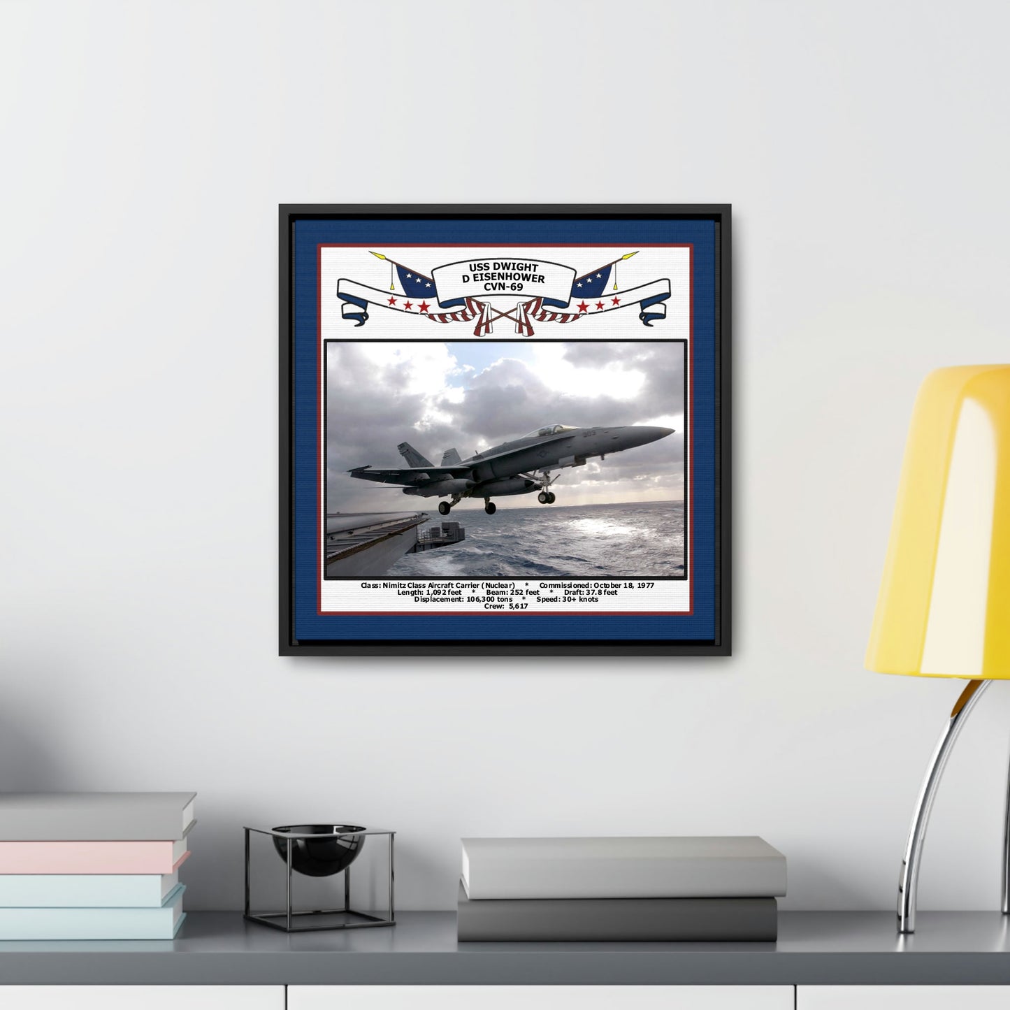 USS Dwight D Eisenhower CVN-69 Navy Floating Frame Photo Desk View